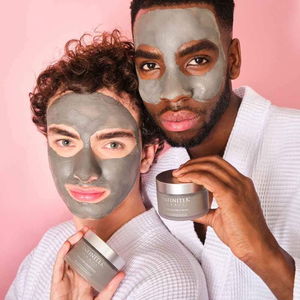 Infinitek Paris Dead Sea Mud Mask 6.34 Fl Oz - Face Mask for Acne Treatment, Blackhead Remover, Antioxidant Pore Cleaner