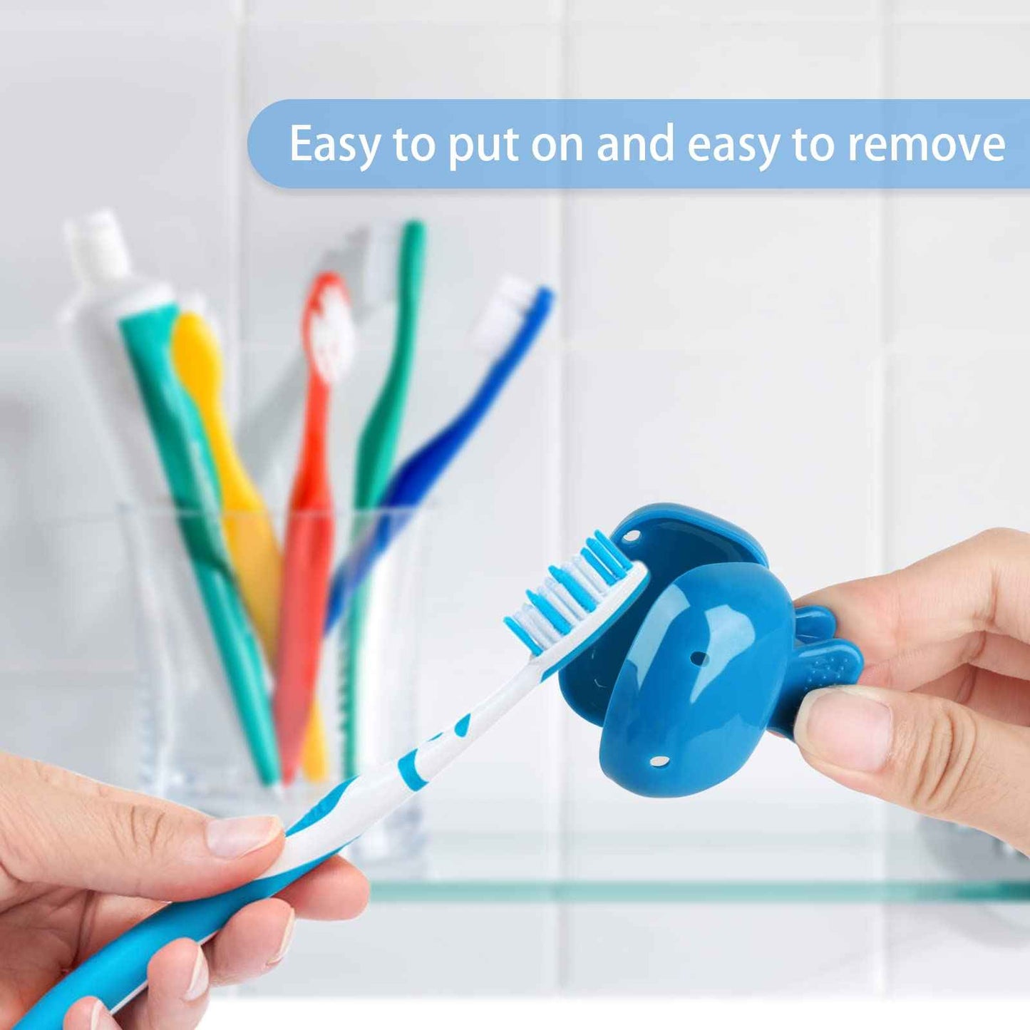 Waenerec 6 Pack Toothbrush Covers Portable Toothbrush Protector Coverings Clips Tooth Brush Storage Head Cover Cap Tooth Brush Covers for Kids Bathroom Home Travel Tooth Brush Case