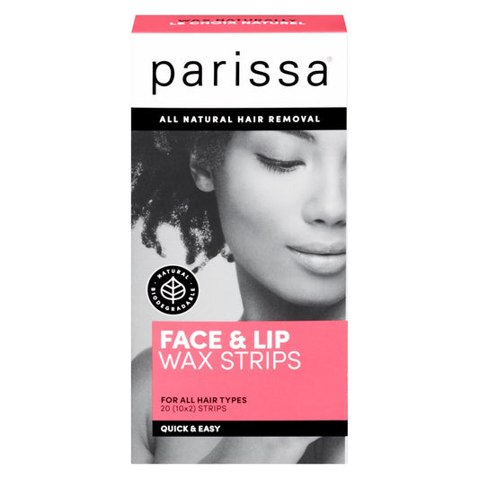 Parissa Face & Lips Wax Strips Kit for Facial Hair Removal, At-Home Waxing Kit with Ready-to-Use Small Wax Strips, 5ml Aftercare Oil, Suitable for All Hair Types, Biodegradable & Skin-Safe (Refresh)