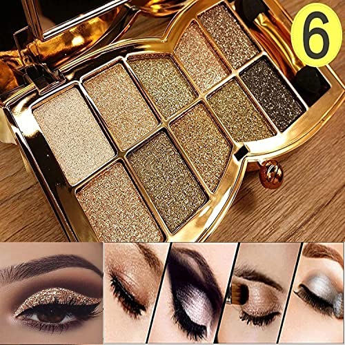 Glitter Eyeshadow Palette 10 Colors Waterproof Shimmer
