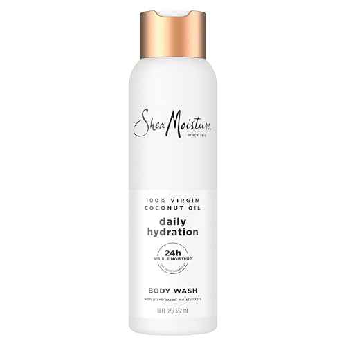 SheaMoisture Virgin Coconut Oil Body Wash Nourish and Replenish Skin Daily Hydrating body wash for 24H Visible Moisture for Healthy, Glowing Skin 18 oz