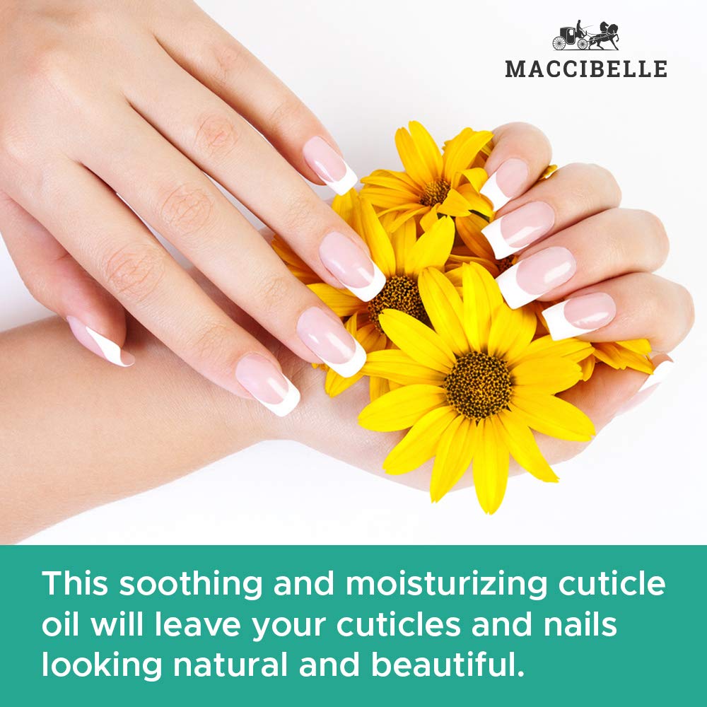 Maccibelle Cuticle Oil 0.5 oz - Heals Dry Cracked Cuticles (Sweet Vanilla, 0.5 Fl Oz)