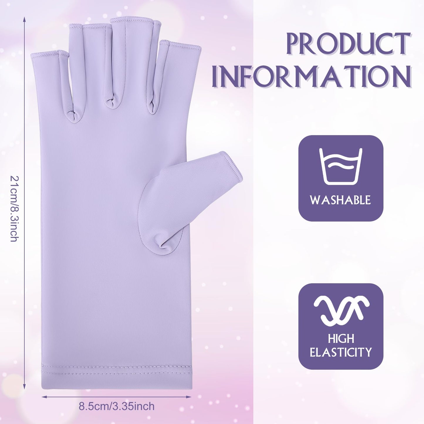 Pimoys Anti UV Gloves for Nail Lamp Light Manicure Gloves UV Protection Gloves (Purple)