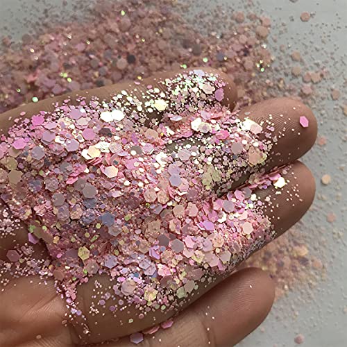 Pink Chunky Glitter Sequins 15g - Nail Art & Face Makeup