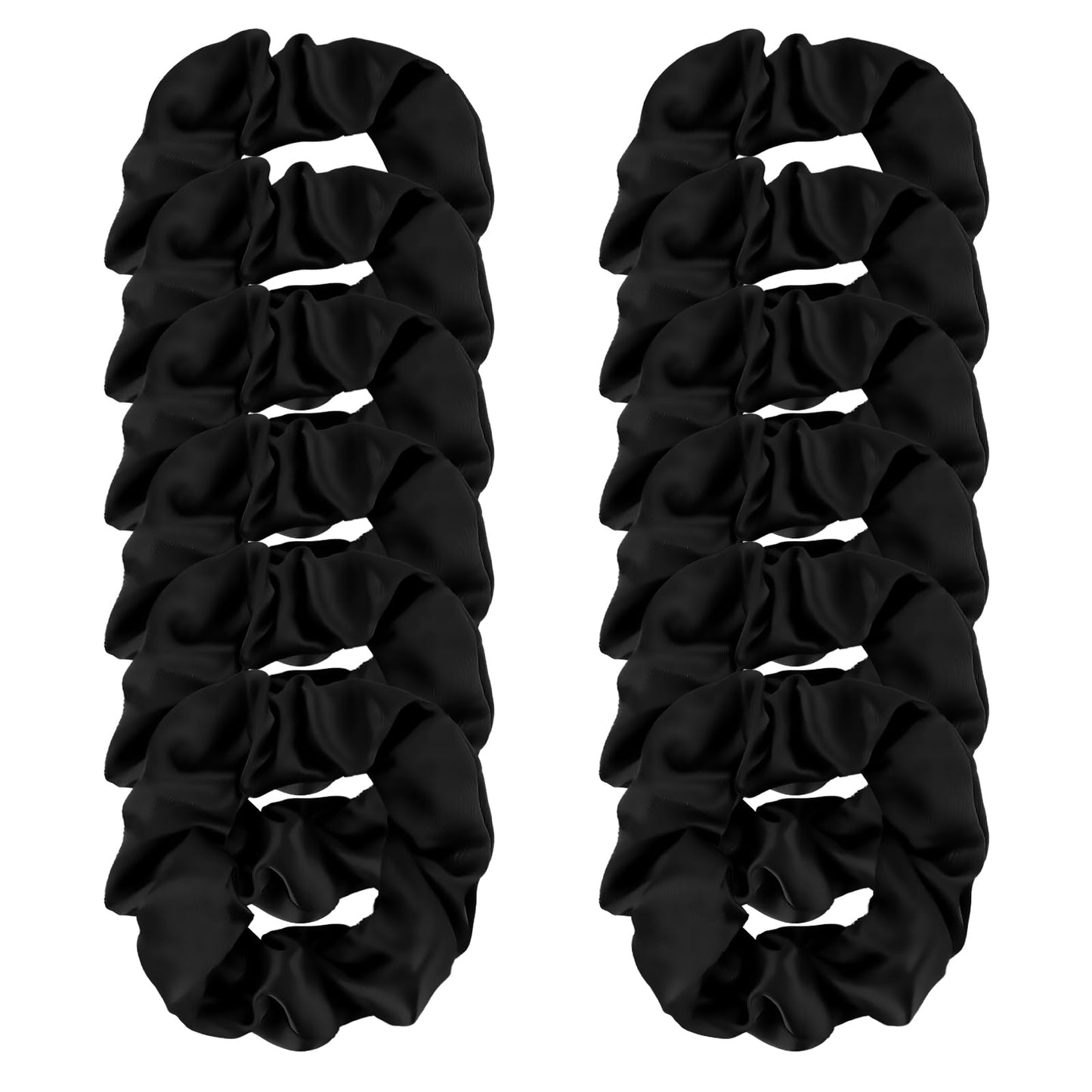 Jaciya 12 Packs Black Hair Scrunchies Satin Scrunchy Elastic Band Hair Bobbles Scrunchies Hair Ties Ponytail Holder Hair Accessories for Women Girls