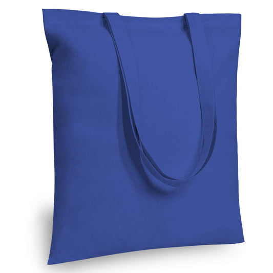 TOPDesign 5-Pack Economical 16"x15" Blue Cotton Tote Bag, Lightweight Medium Reusable Grocery Shopping Cloth Bags, Suitable for DIY, Advertising, Promotion, Gift, Activity