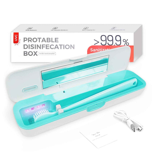 UWTLFCE UV-C Toothbrush Sanitizer Case for Travel, Portable Sanitizer and Holder Universal Fits Electric and Manual Brush Heads, Smart Automatic Operation