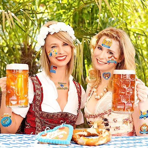 HOWAF Oktoberfest Temporary Tattoos 96pcs German Beer