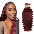 #99J Burgundy Deep Wave Braiding Hair 16" - 3 Bundles