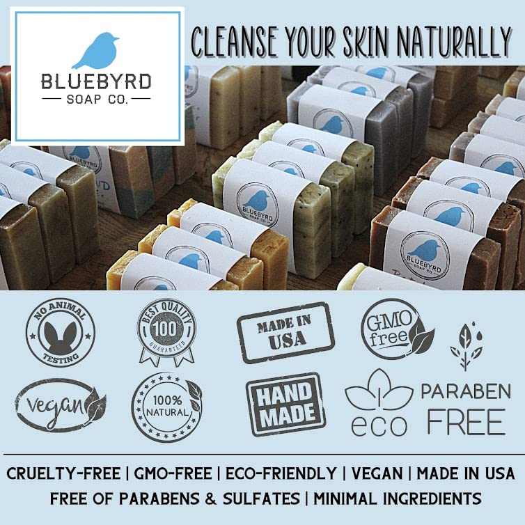 Bluebyrd Soap Co. Cedarwood + Wild Sage Bar Soap | 100% All Natural Essential Oil Soap Bar | USA Made Mens Organic Body Wash Bars | Vegan + Chemical Free (Cedarwood)