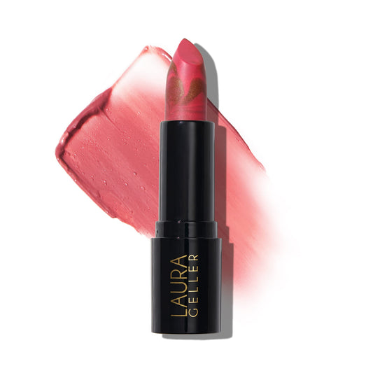 LAURA GELLER NEW YORK Italian Marble Sheer Lipstick - Strawberry Toffee - Hydrating & Lightweight - Vitamin E & Caster Seed Oil - Cream Finish