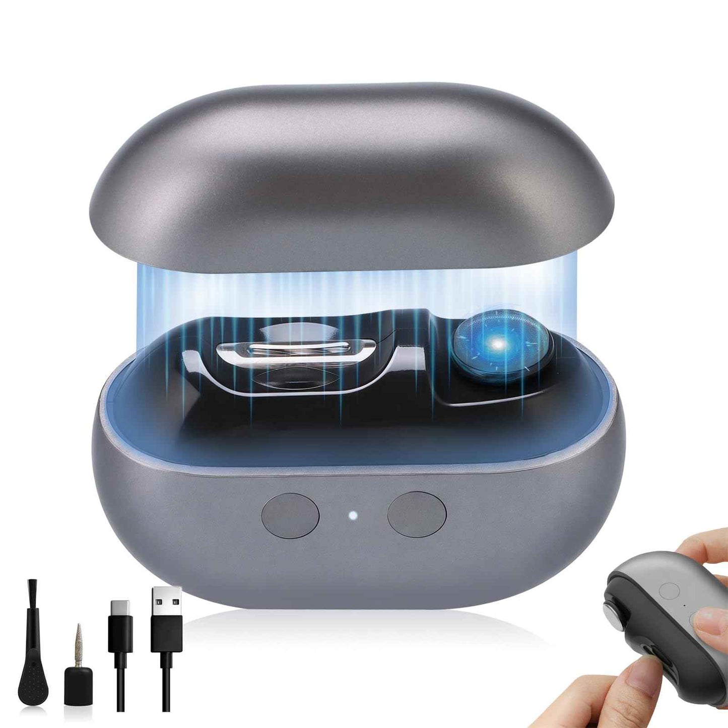 Smart Nail Clipper 3 in 1 Electric Nail Clippers with LED Light Storage and Polishing, for Seniors, Kids