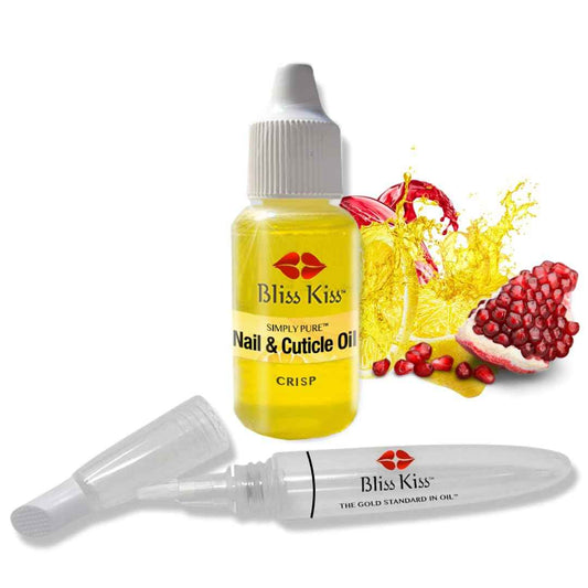 Bliss Kiss Refillable Nail Oil Pen & Simply Pure Cuticle Oil 15 ml Bottle Bundle