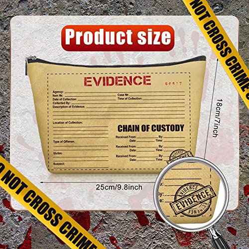 Oudain 4 Pcs Evidence Bags Evidence Makeup Bag Novelty Zipper Pouch True Crime Pouch for Women Office