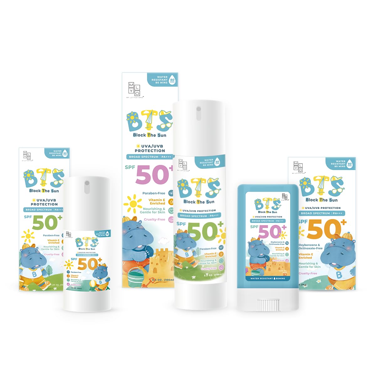 MyLO BTS SPF 50 Sunscreen, Broad-Spectrum UVA UVB Face & Skincare Protection, PA+++, Nourishing Moisturizer For All Baby, Kids & Adult Skin Types, Paraben Free, Water Resistant (Lotion 30ml)