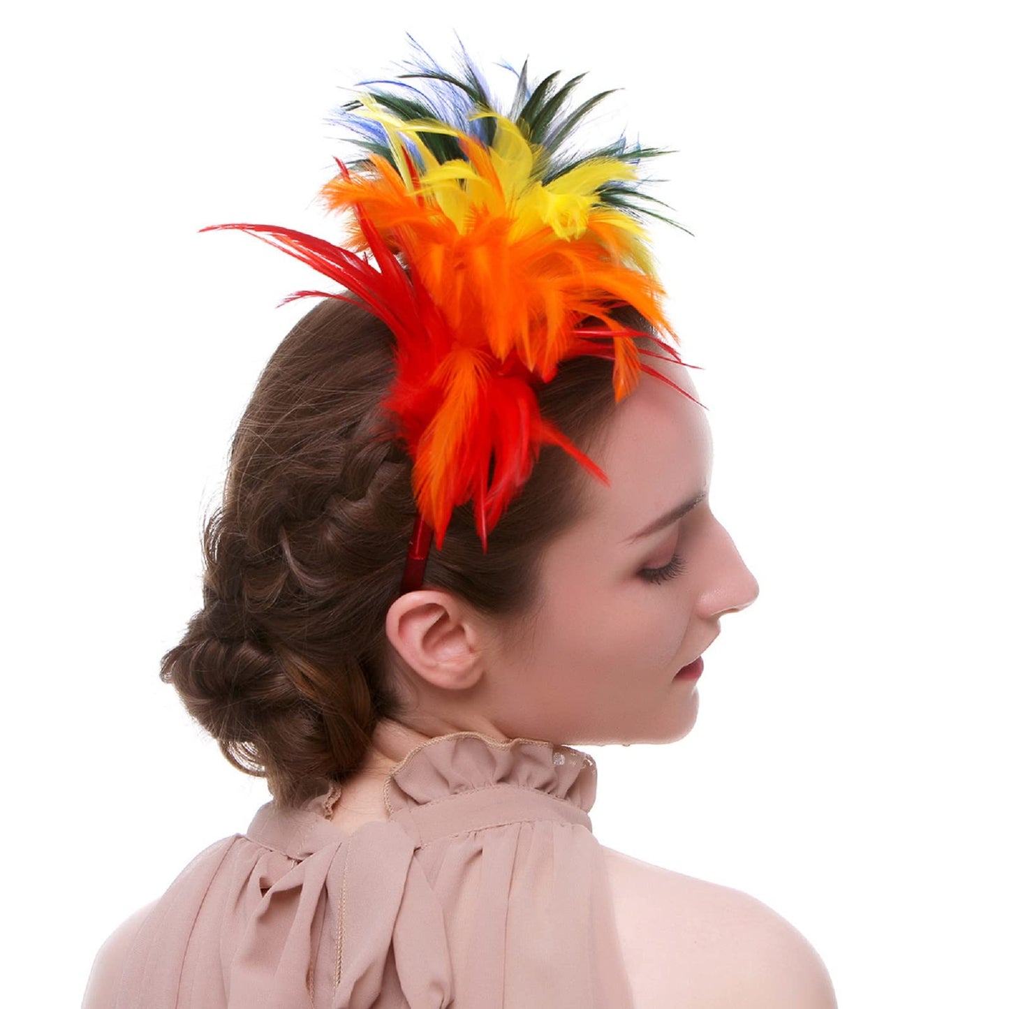 HIWIND Fashion Hairband Feathers Headband Tea Party Cocktail Wedding Headpiece