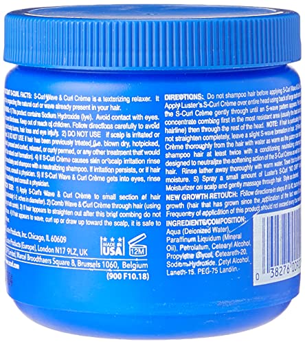 Luster S Curl Texturizer Wave & Curl Creme for Hair - Regular