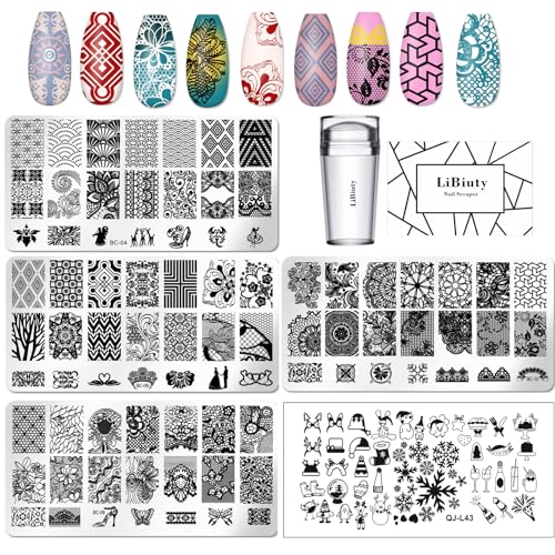 5Pcs Nail Art Plate Nail Stamp Stamping Template Image Plates Nail Art Equipment for Christmas