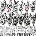 72 Sheets Temporary Tattoos Butterfly Flower for Women Men