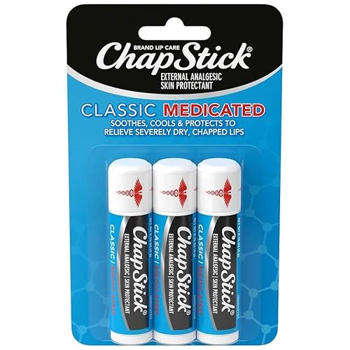 ChapStick Classic Medicated Lip Balm & Skin Protectant (3 Pack)