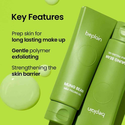 beplain Mung Bean Trio - Cleansing Oil & Cleansing Foam & Peeling Gel | Fragrance-Free | Pore Care Start with Mung Bean | Korean Skin Care | Suitable for Sensitive Skin