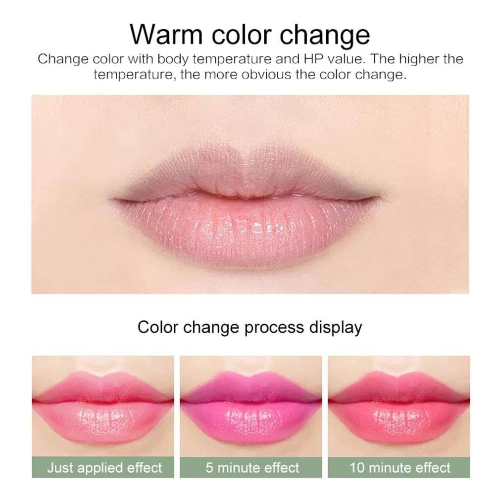 AJIXIEHC 12 Pack Aloe Vera Lipstick, Long Lasting Nutritious Lip Balm Lips Moisturizer Magic Temperature Color Changing Lip Gloss