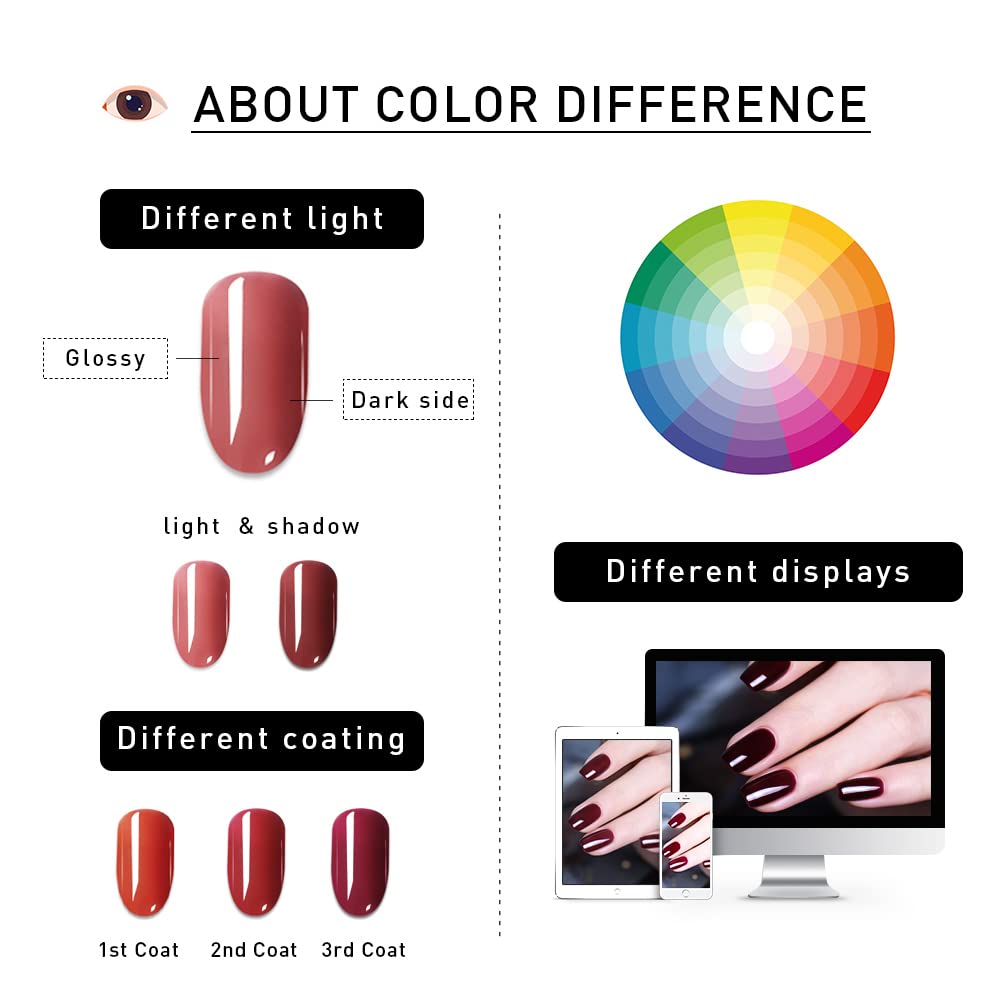 VENALISA Gel Nail Polish,Garnet Color Spring Summer Soak Off UV LED Nail Gel Polish Nail Art Starter Manicure Salon DIY at Home