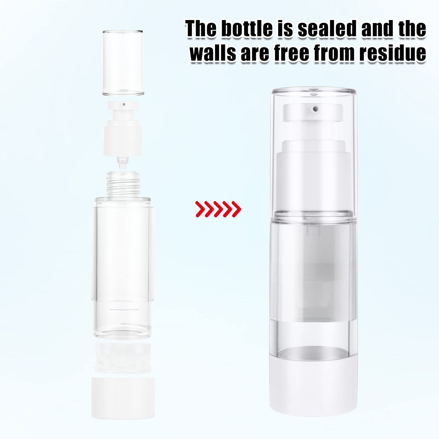 SENENQU 24 PCS 1 Oz 30ml Airless Pump Bottles Travel Size Empty Pump Bottle Lotion Container Refillable Cosmetic Pump Dispensers for Foundation Moisturizer Shampoo Toiletry