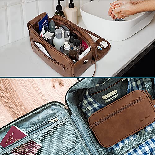 PAVILIA Men's Travel Toiletry Bag, Water-Resistant Dopp Kit