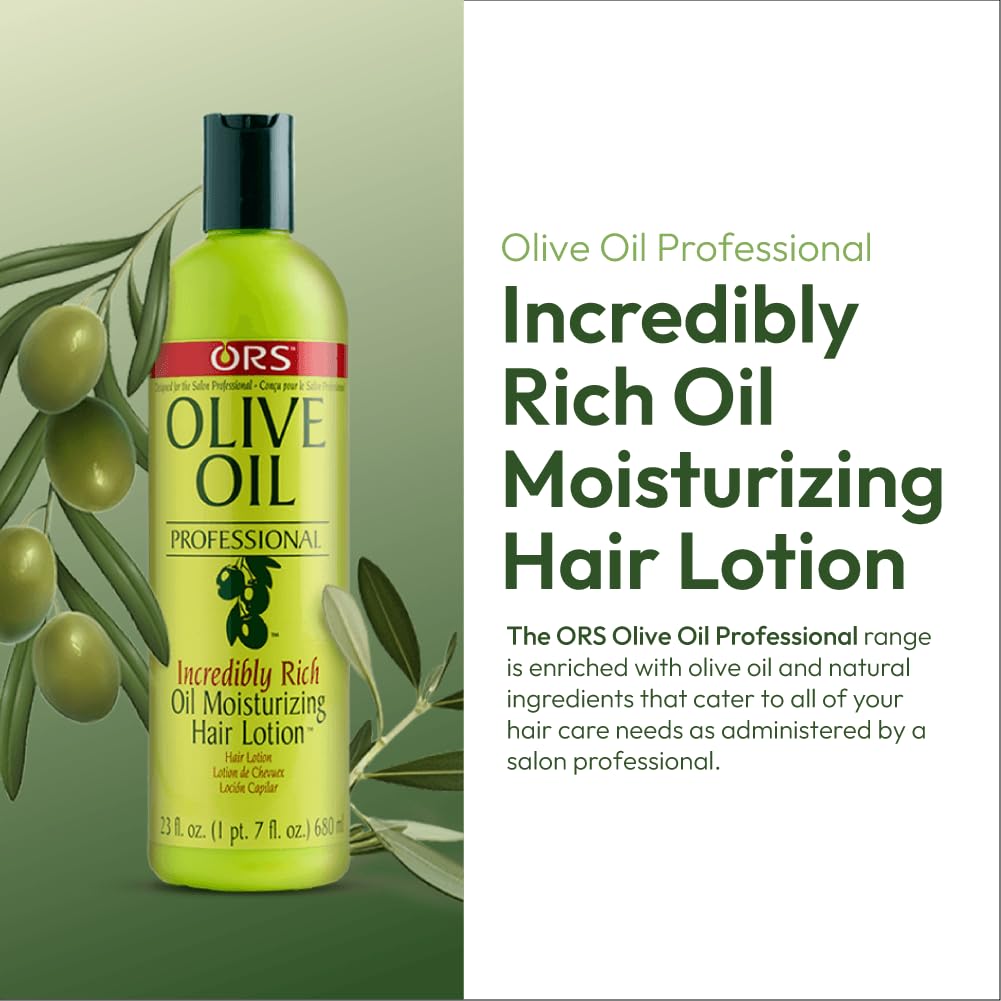 ORS Olive Oil Professional Incredibly Rich Oil Moisturizing Hair Lotion 23 Ounce (Pack of 2)