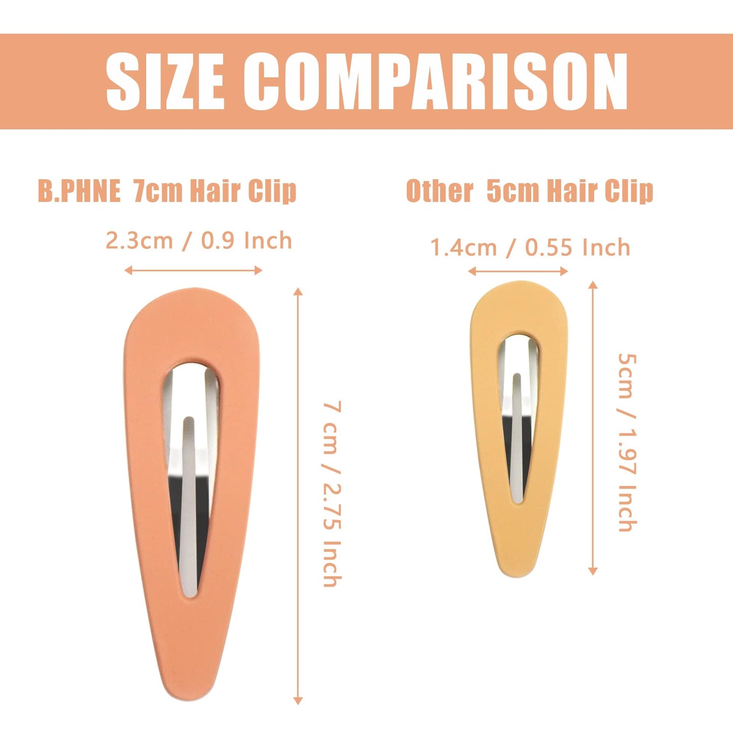 Non Slip Hair Barrettes for Women and Girls, B.PHNE 3 Inch Snap Hair Clips for Thick or Thin Hair, Cute Student Matte Neutral Hair Accessories Metal Acrylic Drop and Rectangle 12 Pack