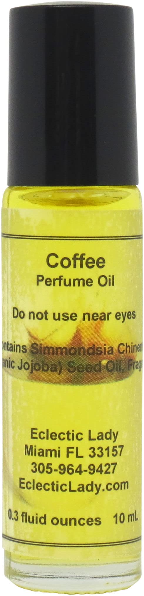 Coffee Perfume Oil, 0.3 Oz Portable Roll-On Fragrance with Long-Lasting Scent, Delightful Essential Oils and Jojoba Oil For Daily Use