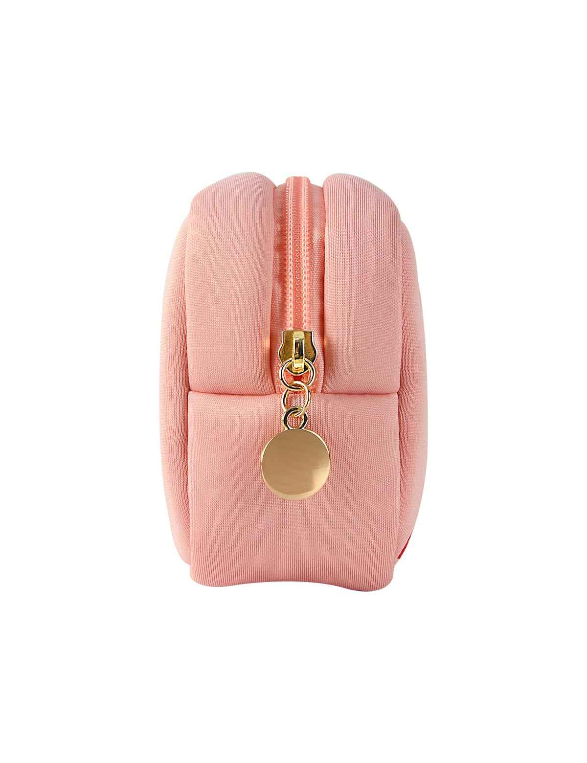 ZUCOLUS Pink Period Bag for Teen Girls, Mini Sanitary Napkin Storage Makeup Bag,Small Cherry Embroidery Period Bag for Women Girls