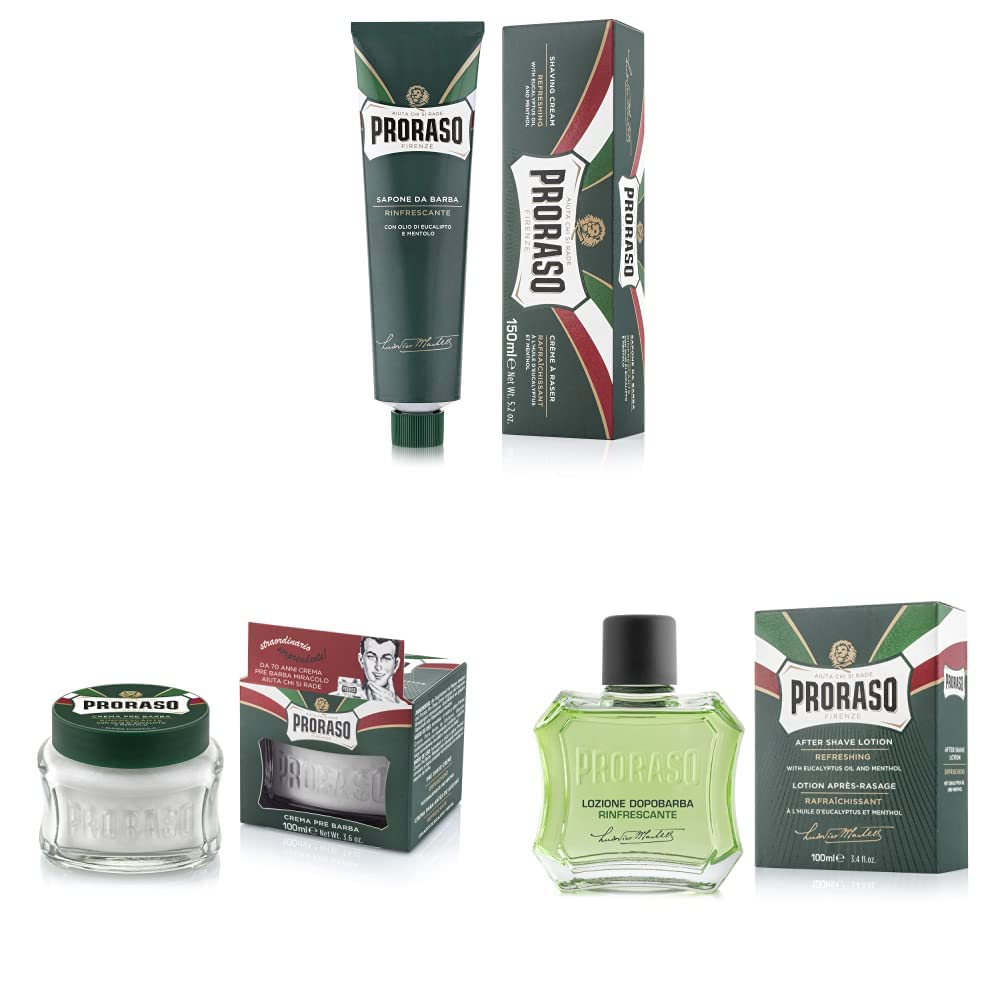 Proraso Refresh Shaving Kit, Refreshing and Toning with Menthol and Eucalyptus Oil