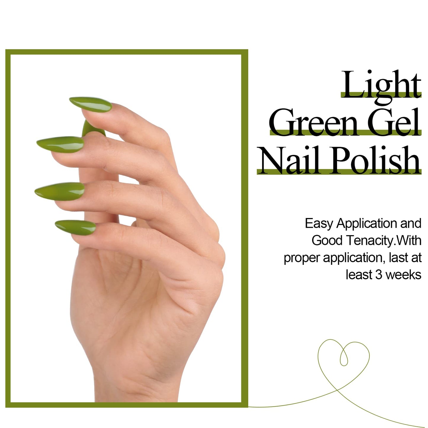 Imtiti Gel Nail Polish, 1 Pcs 0.5Oz Olive Green Gel Polish Soak Off Nail Art Manicure Salon DIY Gel Nail Christmas Gift for Girls