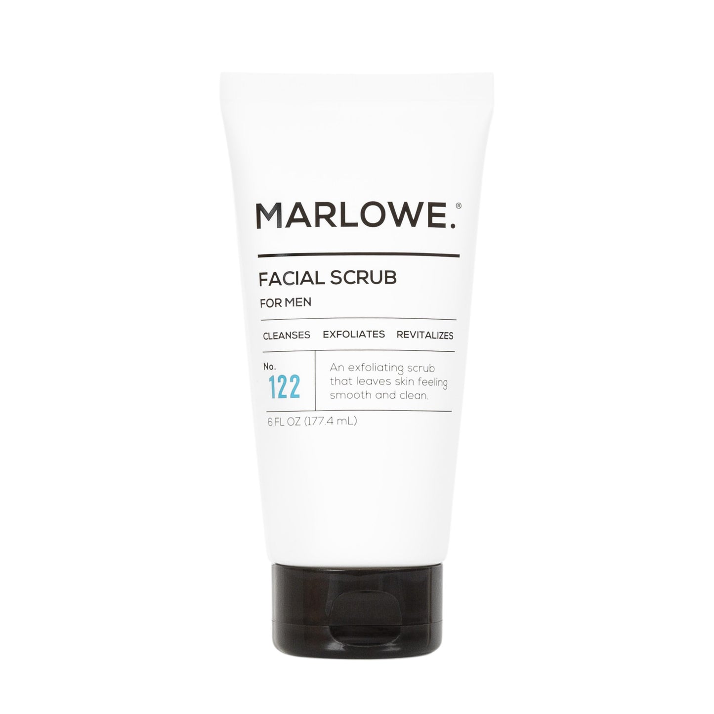 MARLOWE. No. 122 Men's Facial Scrub 6 oz, Light Daily Exfoliating Face Cleanser with Fresh Pine & Agarwood Scent