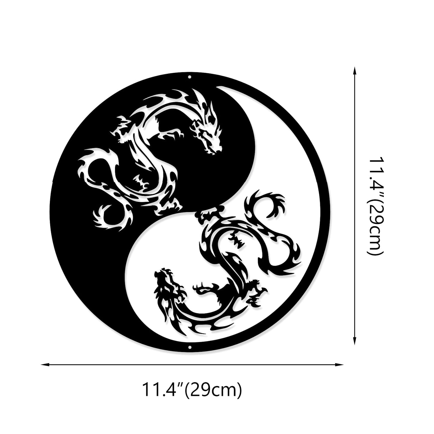 JHUNG GA YEI Japanese Chinese Dragon of Metal Wall Sculpture, Yin Yang Decor Abstract Wall Art for Gift, Wall Hangings for Home Office Bathroom Living Room Garden Outdoor Farmhouse