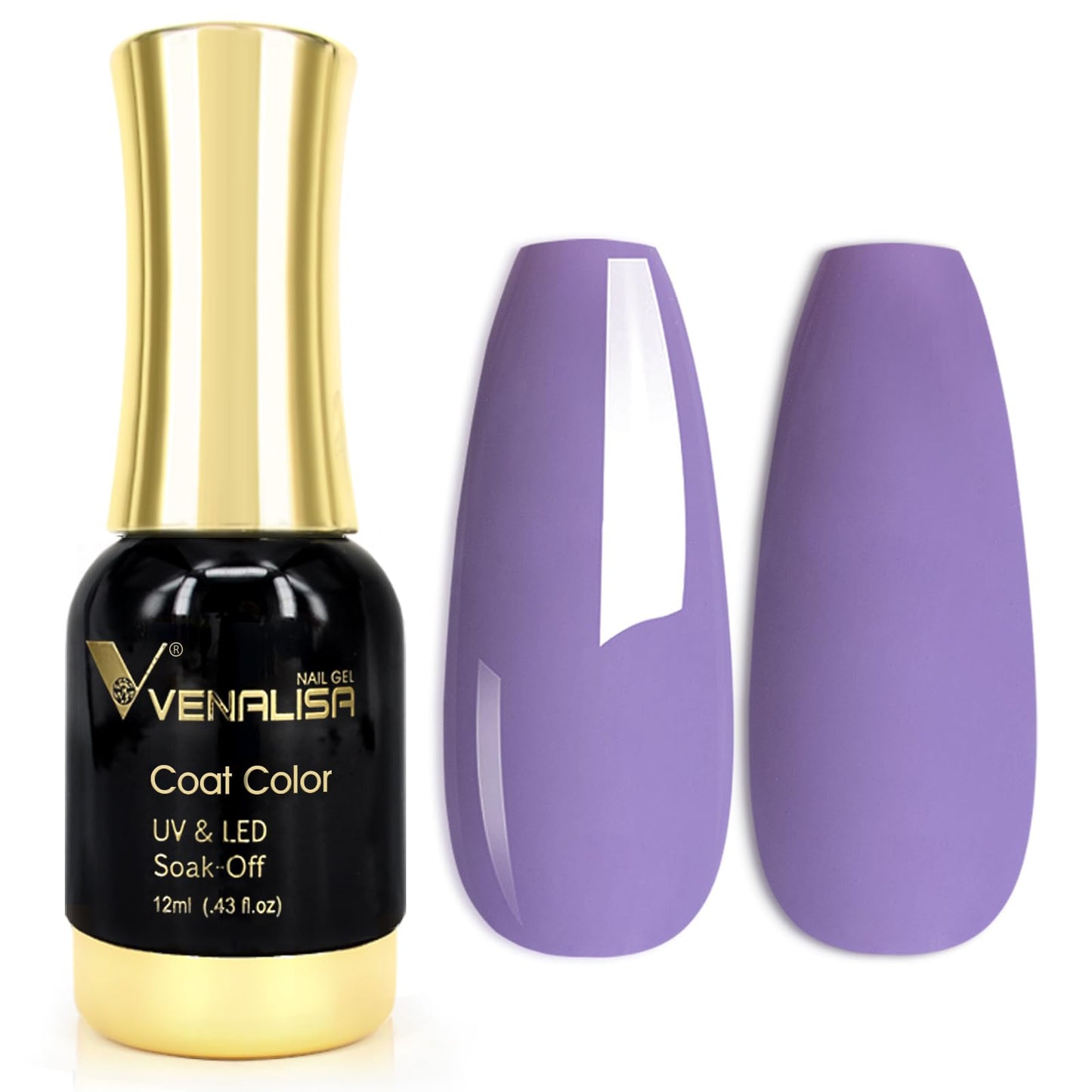 VENALISA Purple Lavender Gel Nail Polish, 1Pcs Light Purple Gel Polish Pastel Purple Color Nail Polish Gel High Gloss Soak Off U V Gel Nail French Nail Manicure Salon DIY