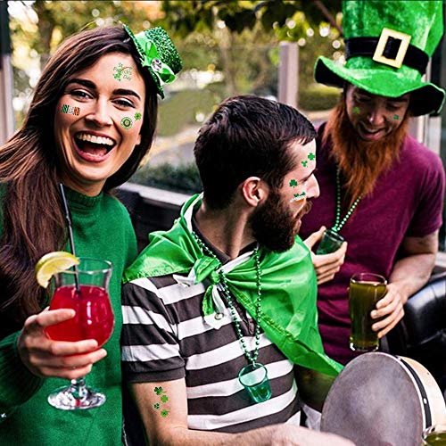 St. Patrick's Day Temporary Tattoos, 20 Sheets Shamrock Design