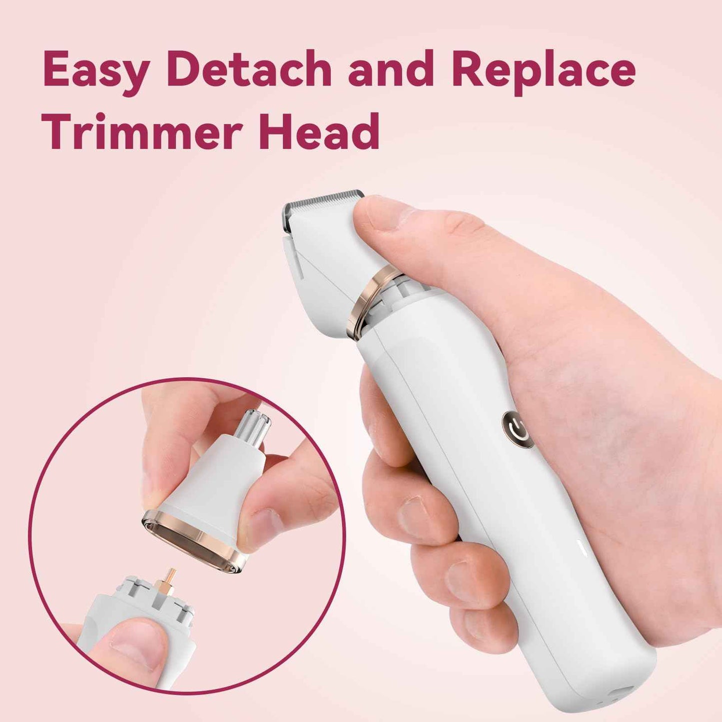 Electric Bikini Trimmer for Women - 4 in 1 Electric Razors for Women, Waterproof Pubic Hair Trimmers and Facial Hair Remover, Replaceable Shaver & Nose Hair Trimmer, Rechargeable Women's Grooming Kit