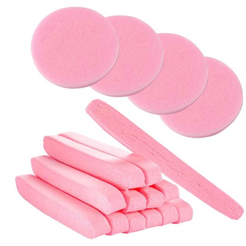 Facial Sponges Compressed,360 Pieces Makeup Remover PVA Professional Round Face Wash Sponges Spa Pads for Women Exfoliating Cleansing,Pink