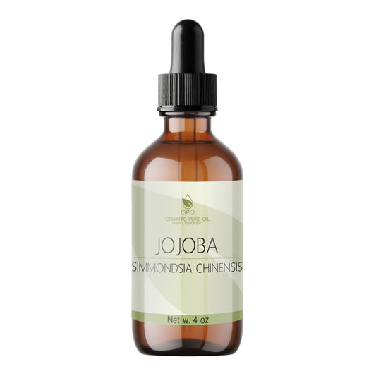 Jojoba Oil - 100% Pure, Cold Pressed, Unrefined, Virgin Hydrating & Moisturizing Carrier Oil for Skin, Hair, Face, Facial Care, Body, Massage, Ear, Beard, Makeup Remover - 4 oz Glass & Dropper - OPO