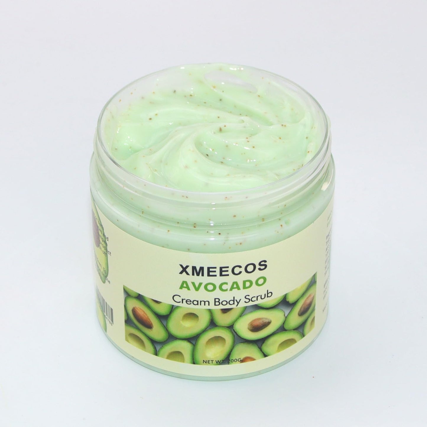 XMEECOS Avocado Body Cream Scrub Skin Cleanser Cruelty Free Prevent Cracked Skin| Exfoliating| Moisturizing| Natural (Milk)