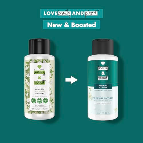 Love Beauty and Planet Conditioner with Vitamin E Coconut Milk & White Jasmine for Curly Hair & Natural Definition, Sulfate, Silicone, & Paraben Free. Cruelty-Free. 13.5 oz (Pack of 2)