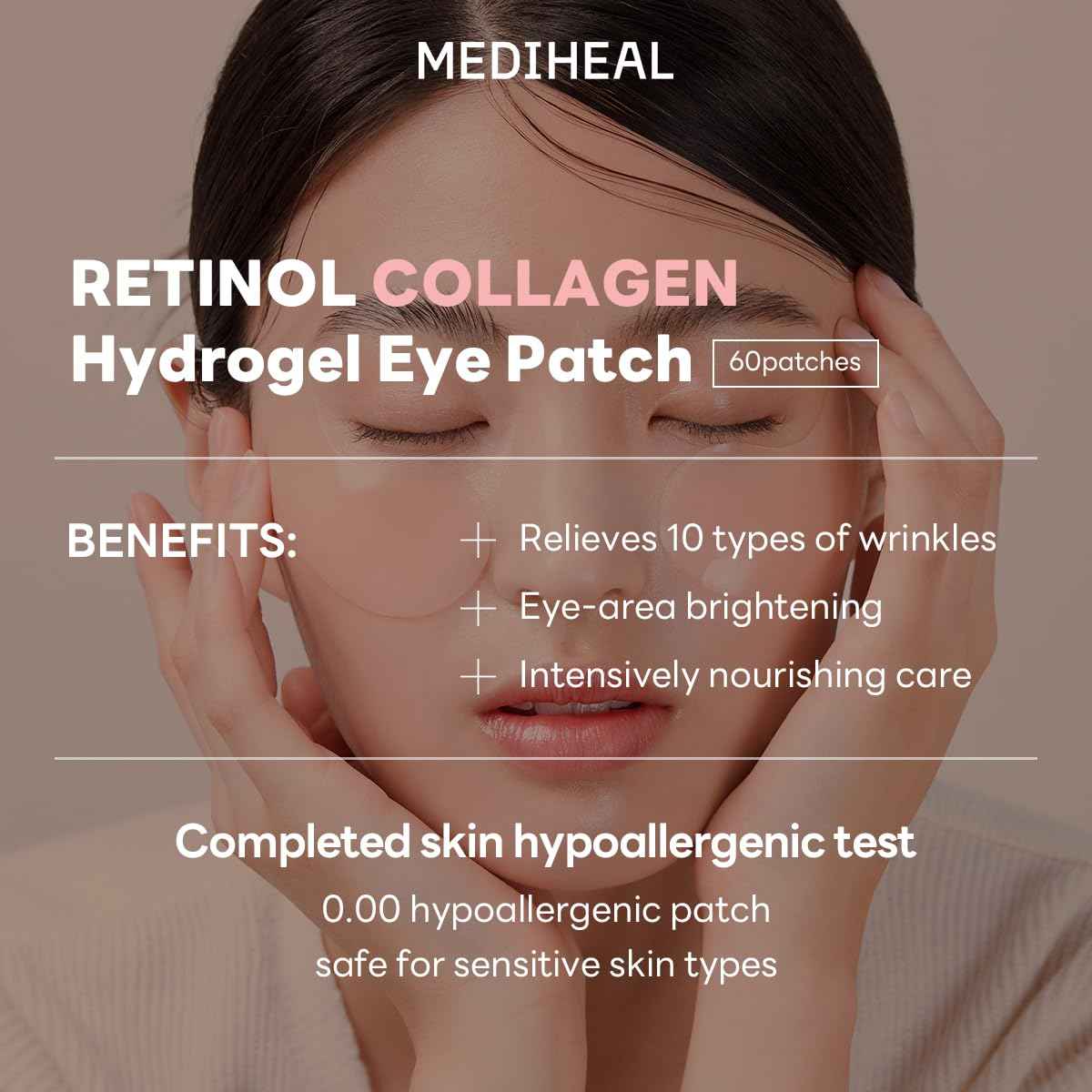 Mediheal Retinol Collagen Under Eye Patches & Collagen Ampoule Pad for Daily Skin Elasticity Care