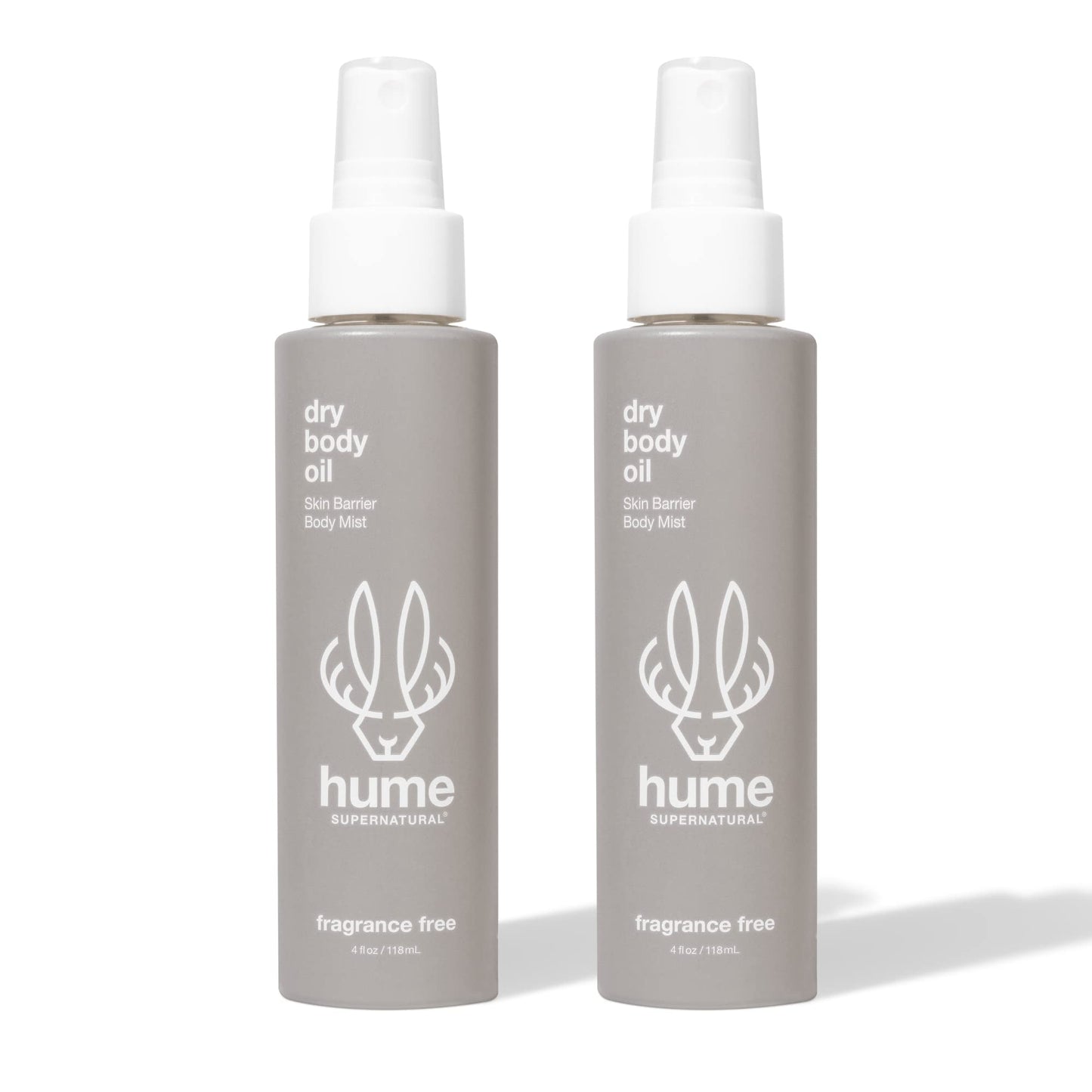 HUME SUPERNATURAL Dry Body Oil Spray - Moisturizing Oil for Dry Skin, After Shower Body Oils for Women and Men, Nourishing, Hydration, Glow, Probiotic, Fragrance Free, 2-Pack