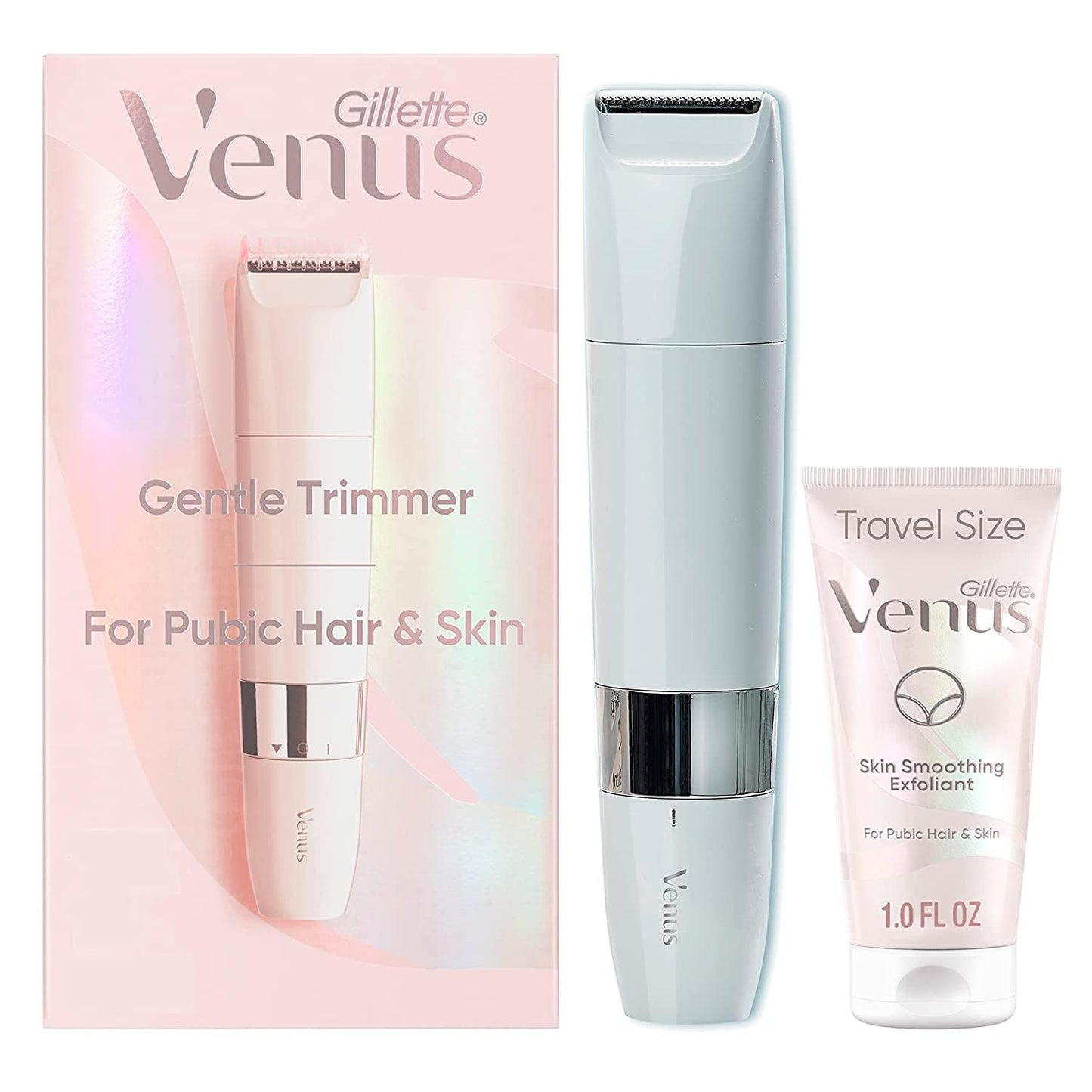 Gillette Venus for Pubic Hair & Skin Gentle Trimmer Plus 1oz Smoothing Exfoliant