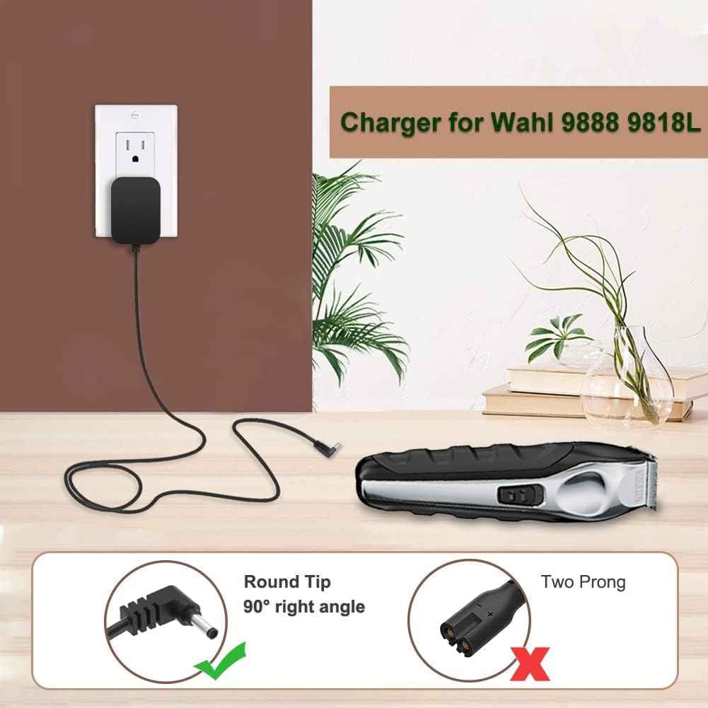 FGIEU 4V Charger Compatible with Wahl 9818L 9818 9888L 9854L 9876L 9685 Trimmer for Groomer Clipper S004mu0400090 9854-600 97581-405 9867-300 79600-2101 97581-1105 Replace Wahl Trimmer Power Cord.