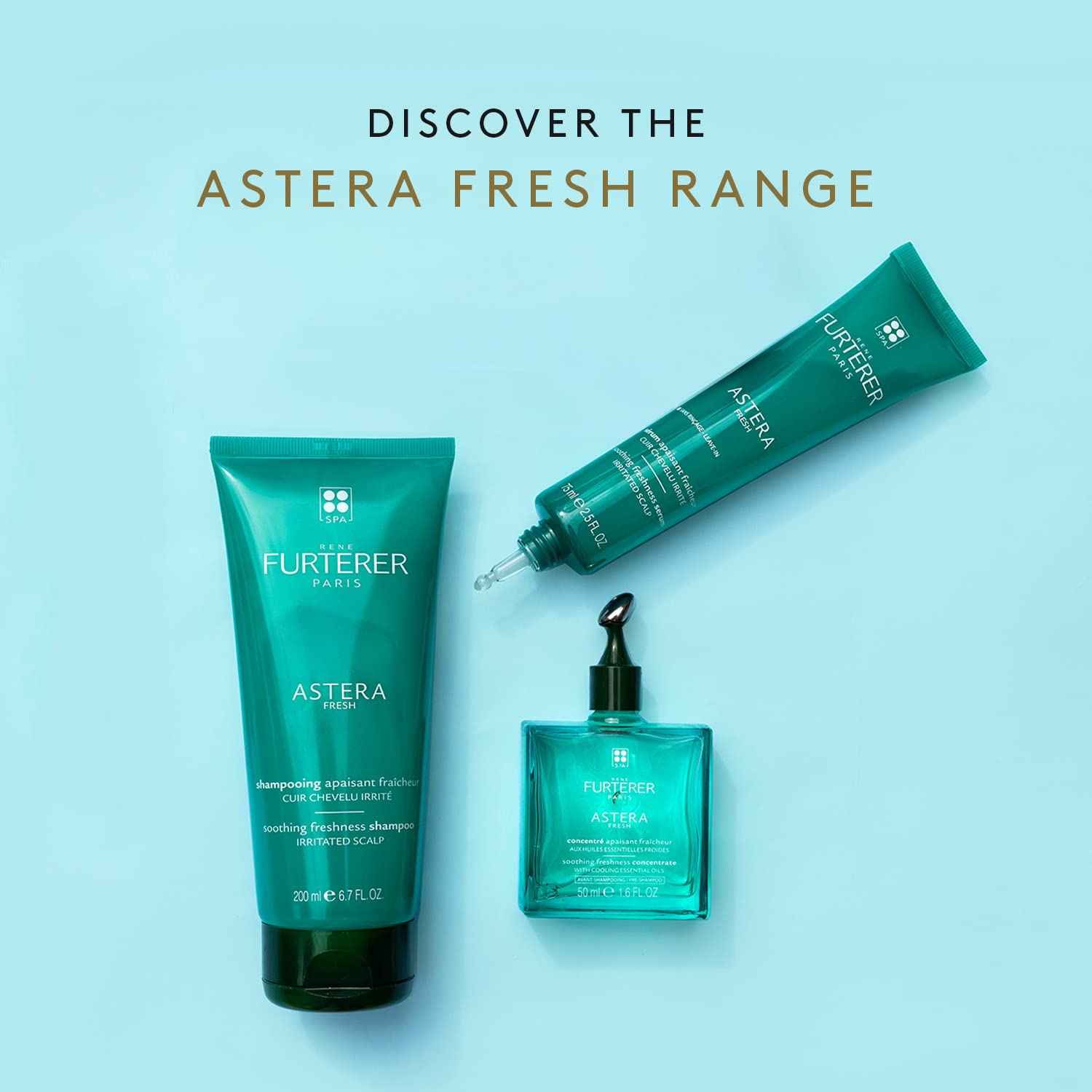 René Furterer ASTERA FRESH Soothing Freshness Shampoo, Irritated & Itchy Scalp, Peppermint, Eucalyptus 6.7 fl. oz.