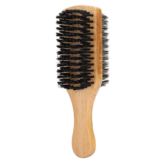 ZJchao Double Sided Beard Brush, Mustache Brush Double Sided Men's Brush Hair Brushes Facial Brush for Beard Care Bristle Nylon Mustache Comb with Wooden Handle Beard Grooming